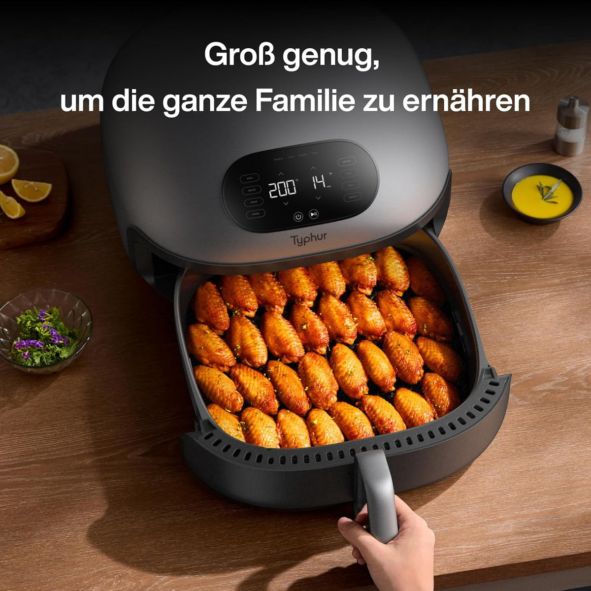 Typhur Dome 2 Heißluftfritteuse 5,3 L, 360° Doppelheizung, 30% Schneller
