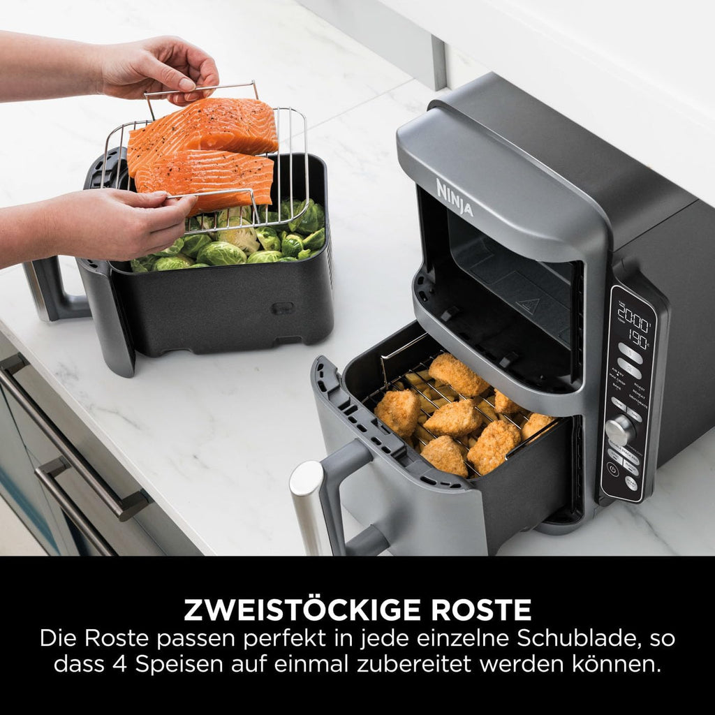 Ninja Double Stack XL Air Fryer Heißluftfritteuse, 9,5L Airfryer, SL400EU