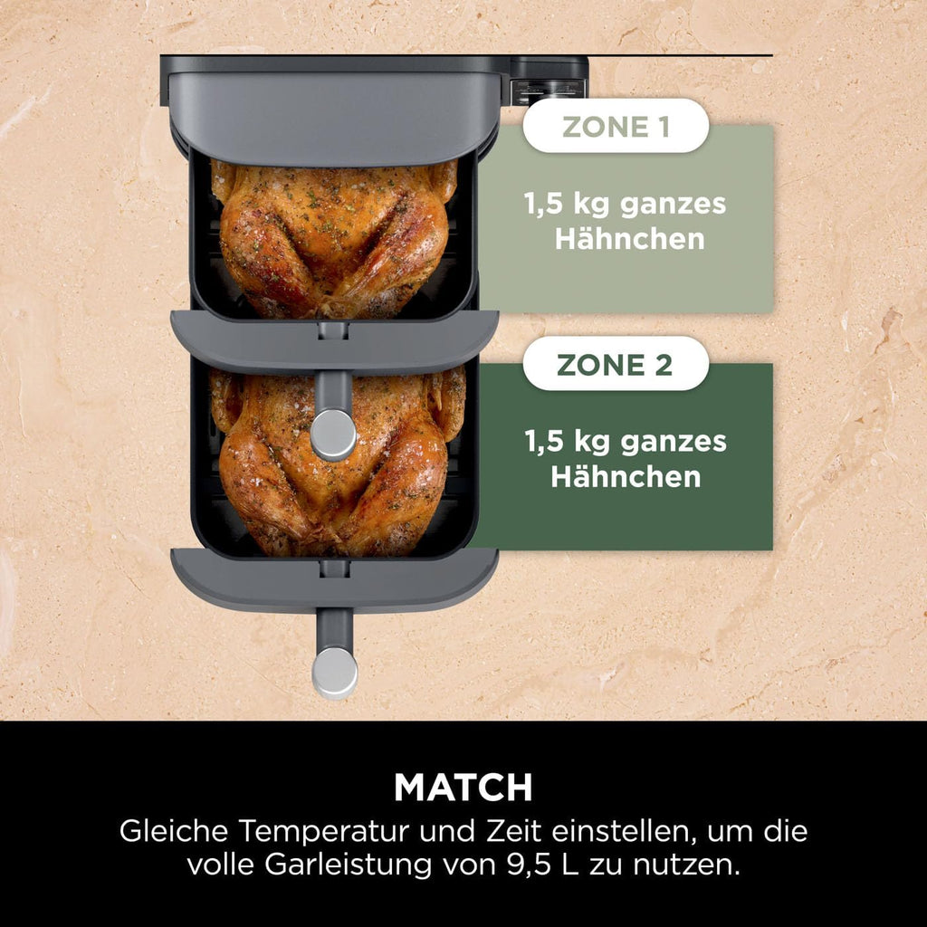 Ninja Double Stack XL Air Fryer Heißluftfritteuse, 9,5L Airfryer, SL400EU