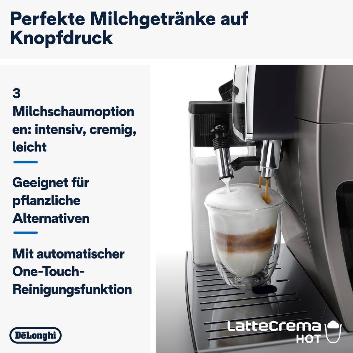 De'Longhi Dinamica Plus - Kaffeevollautomat 24 Getränke Titanium