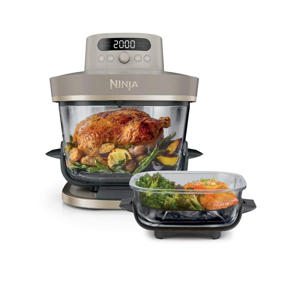 Ninja CRISPi PRO XL Glas-Heißluftfritteuse Air-Fryer, Moosgrün, AS090EUGN