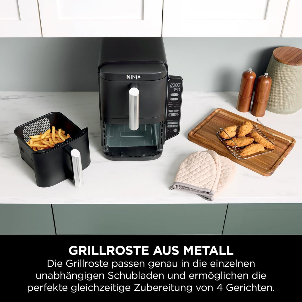 Ninja Double Stack Heißluftfritteuse, 6 Portionen, Schwarz SL300EU