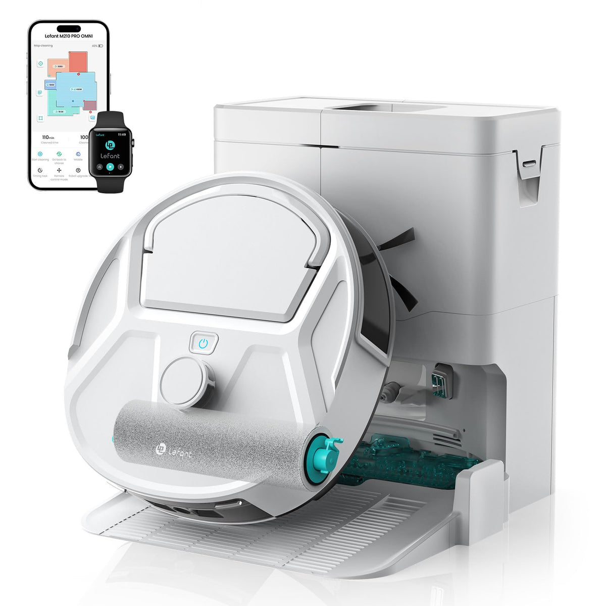 Lefant M210PG Saugroboter mit 2200 Pa,WLAN Roboterstaubsauger Kompatibel mit Alexa und APP-Steuerung,120 Min Laufzeit, Staubsauger Roboter optimiert für Teppich Tierhaare Hartböden mit Ladestation