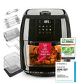 GOURMETmaxx FryUp3 Vertikale Heißluftfritteuse 3 Kammern | Heissluftfritteuse XXL 17 Liter | Airfryer mit Klapp-Touchdisplay, 12 Onetouch-Programmen, Sichtfenstern | Air Fryer Friteuse für 12 Personen