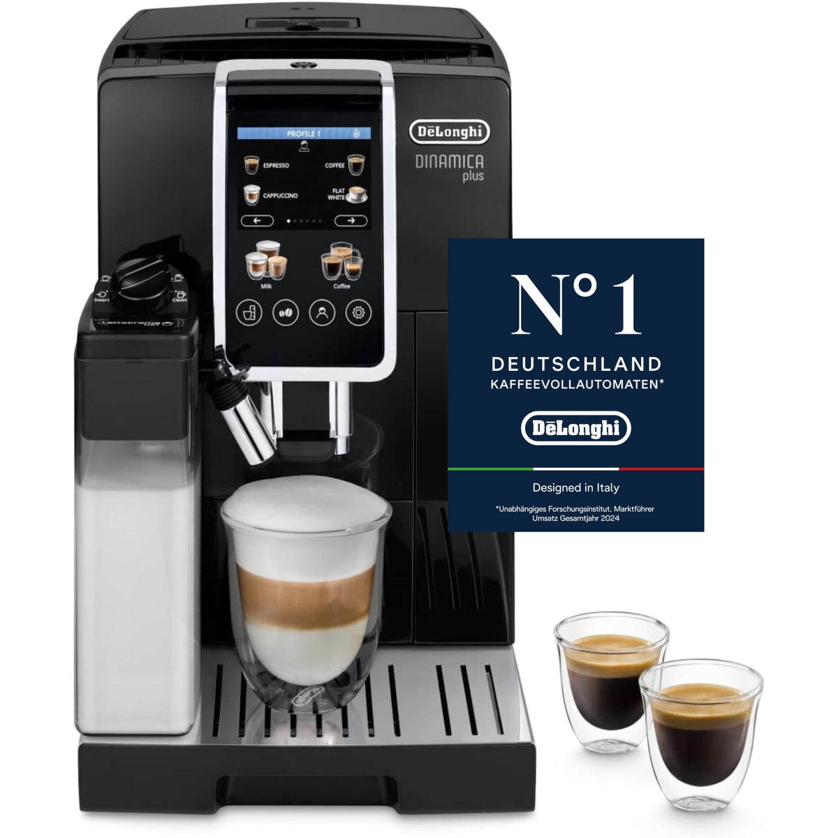 De'Longhi Dinamica Plus - Kaffeevollautomat 24 Getränke Titanium