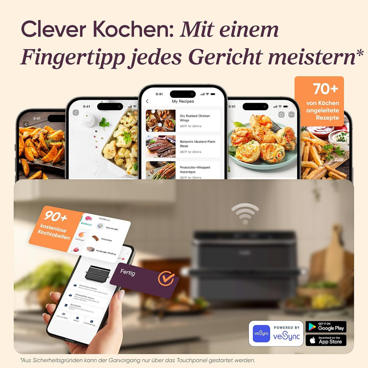 Cosori Airfryer, Dual Blaze Twinfry, Flexiblen Kammern, 10L