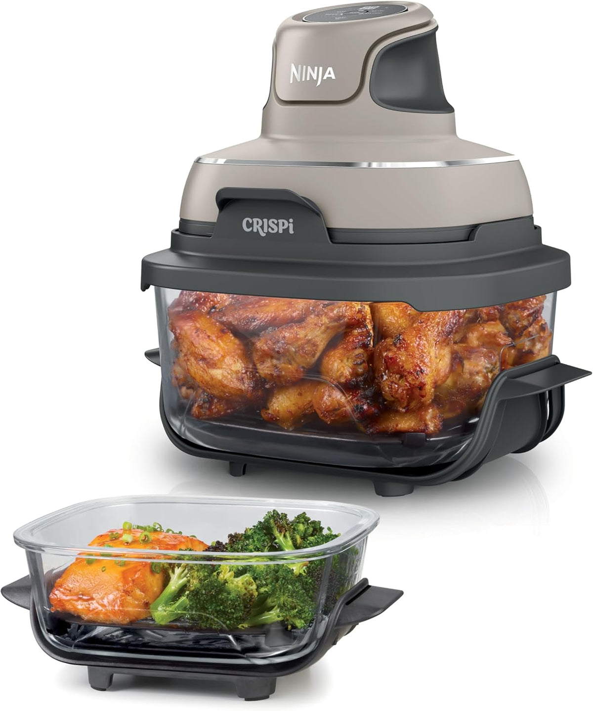 Ninja CRISPi tragbare Air fryer Heißluftfritteuse, 3,8 l, Stein FN101EUST