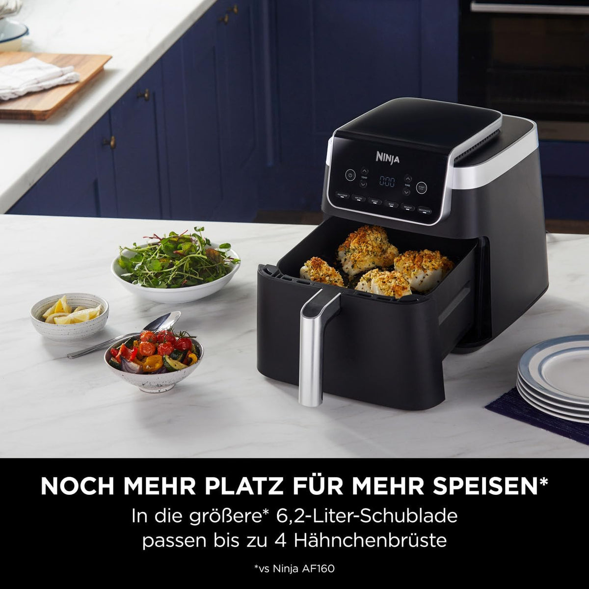 Ninja Air Fryer Heißluftfritteuse MAX PRO, 6,2L, Antihaftbeschichtung