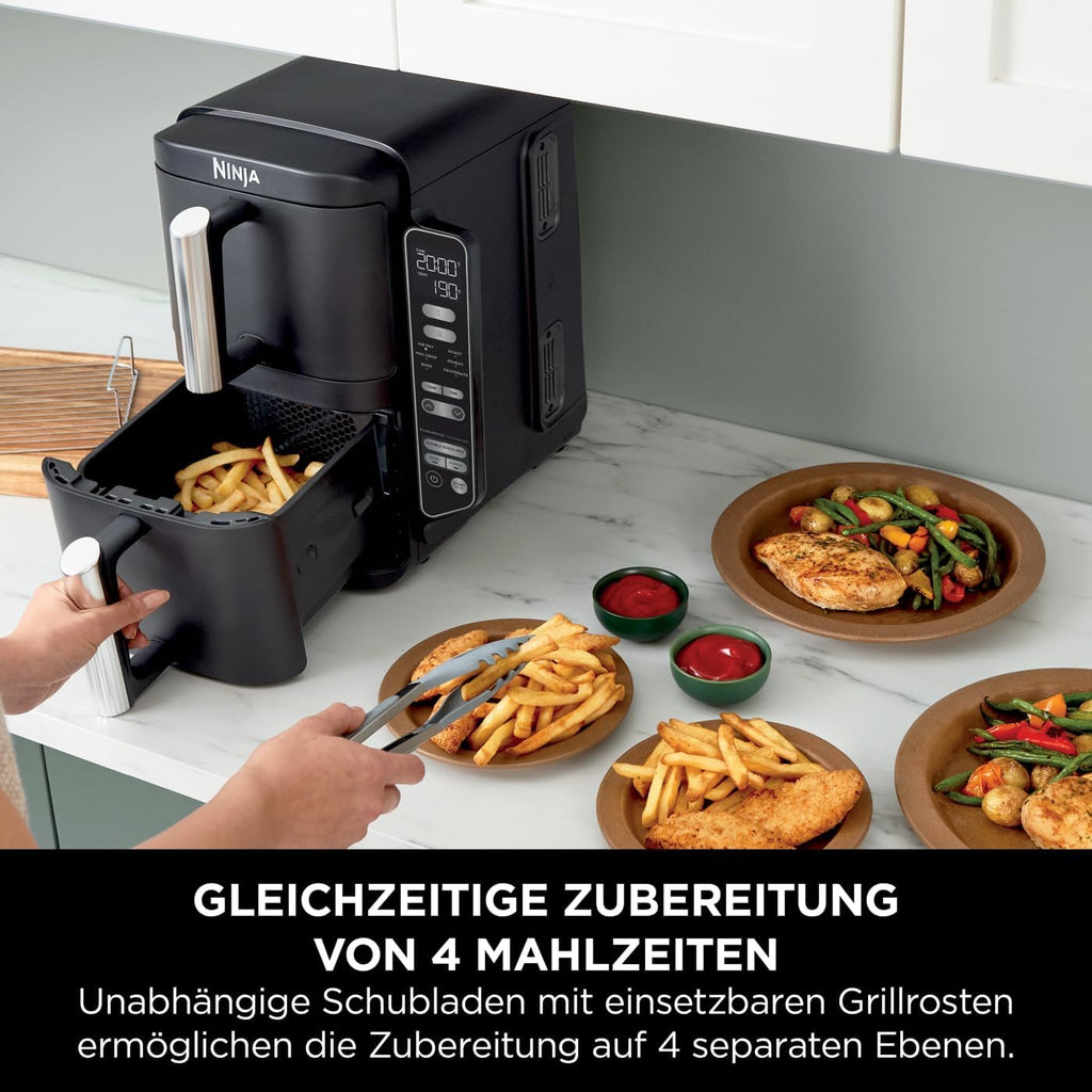Ninja Double Stack Heißluftfritteuse, 6 Portionen, Schwarz SL300EU