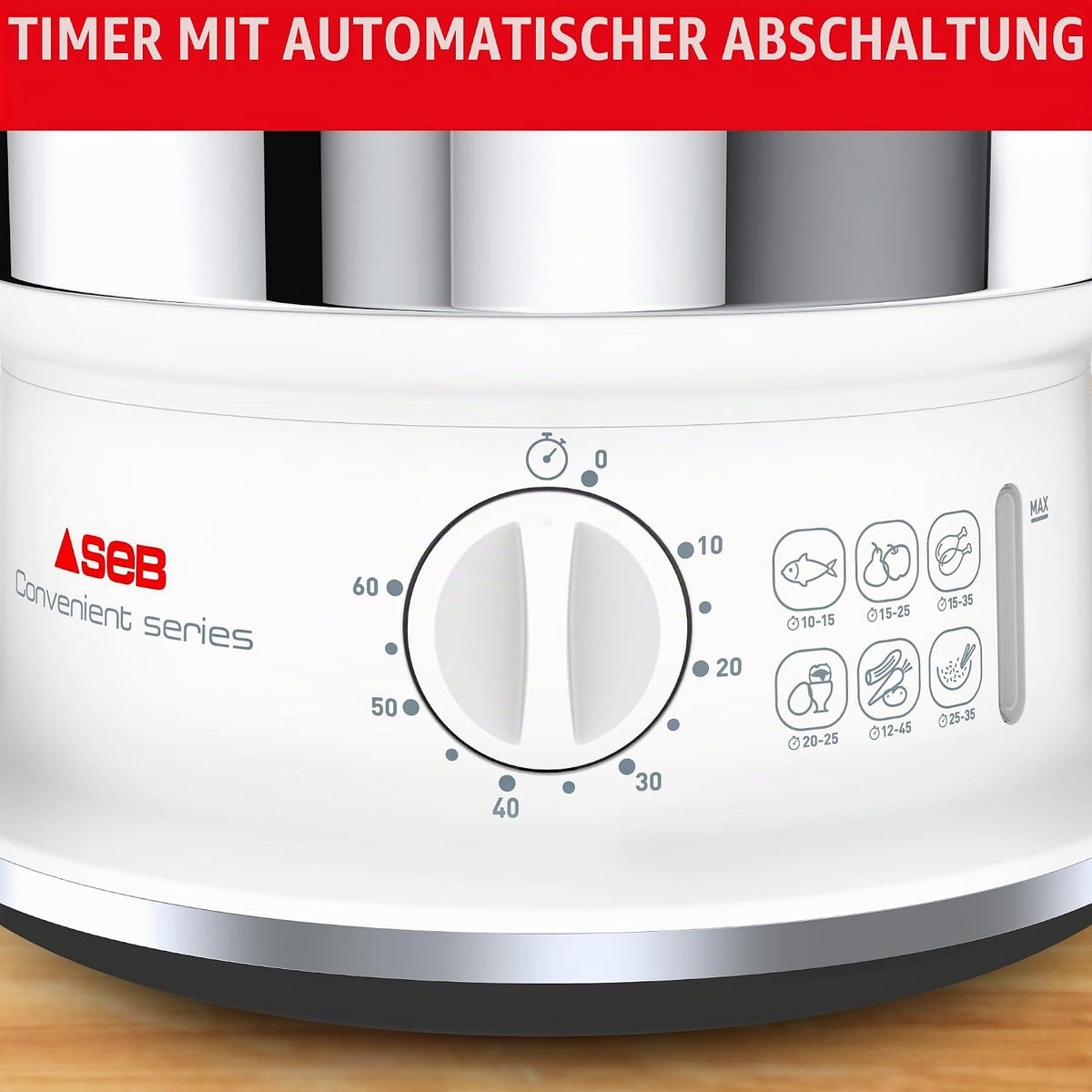Seb VC145100 Dampfgarer, Edelstahl, 6 l
