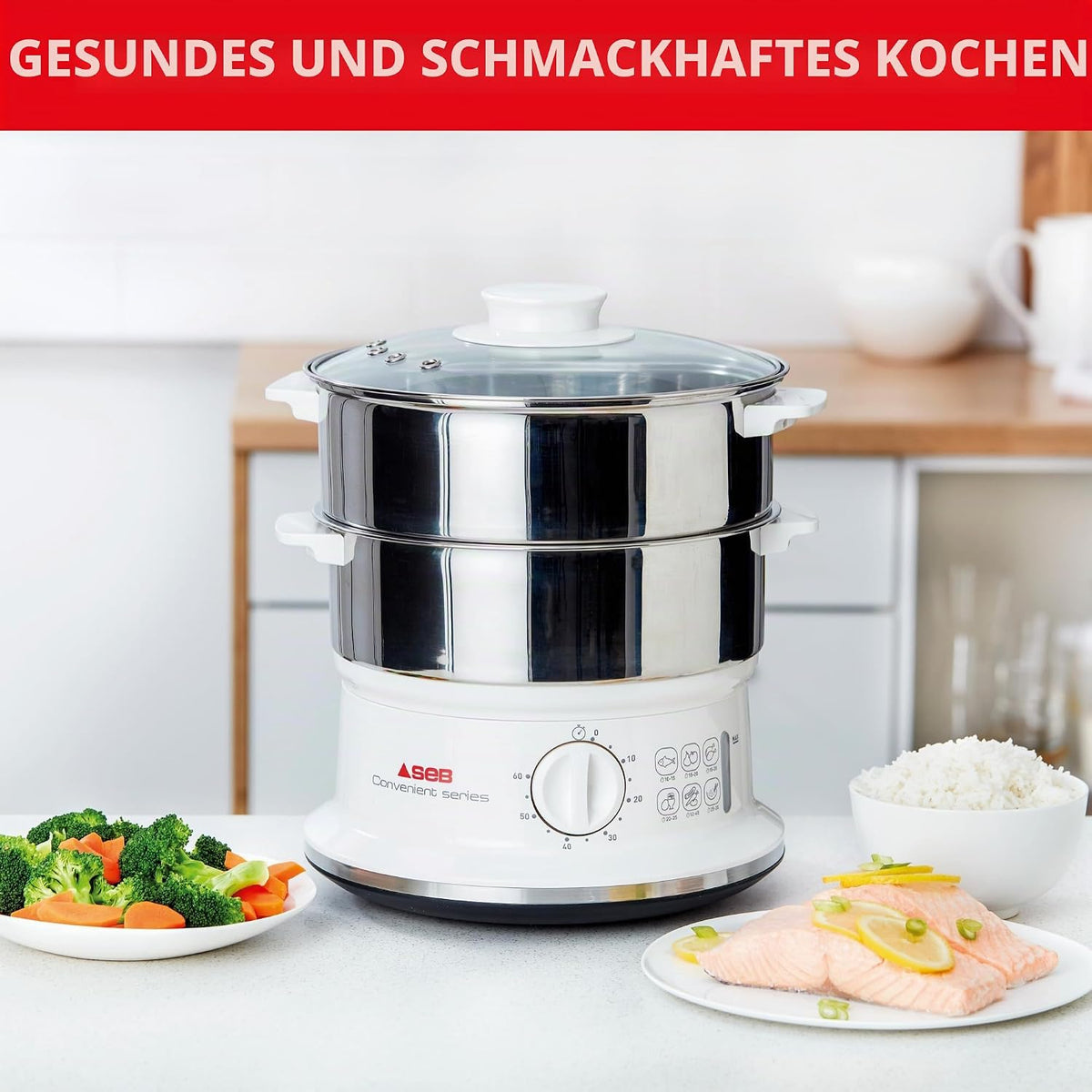 Seb VC145100 Dampfgarer, Edelstahl, 6 l