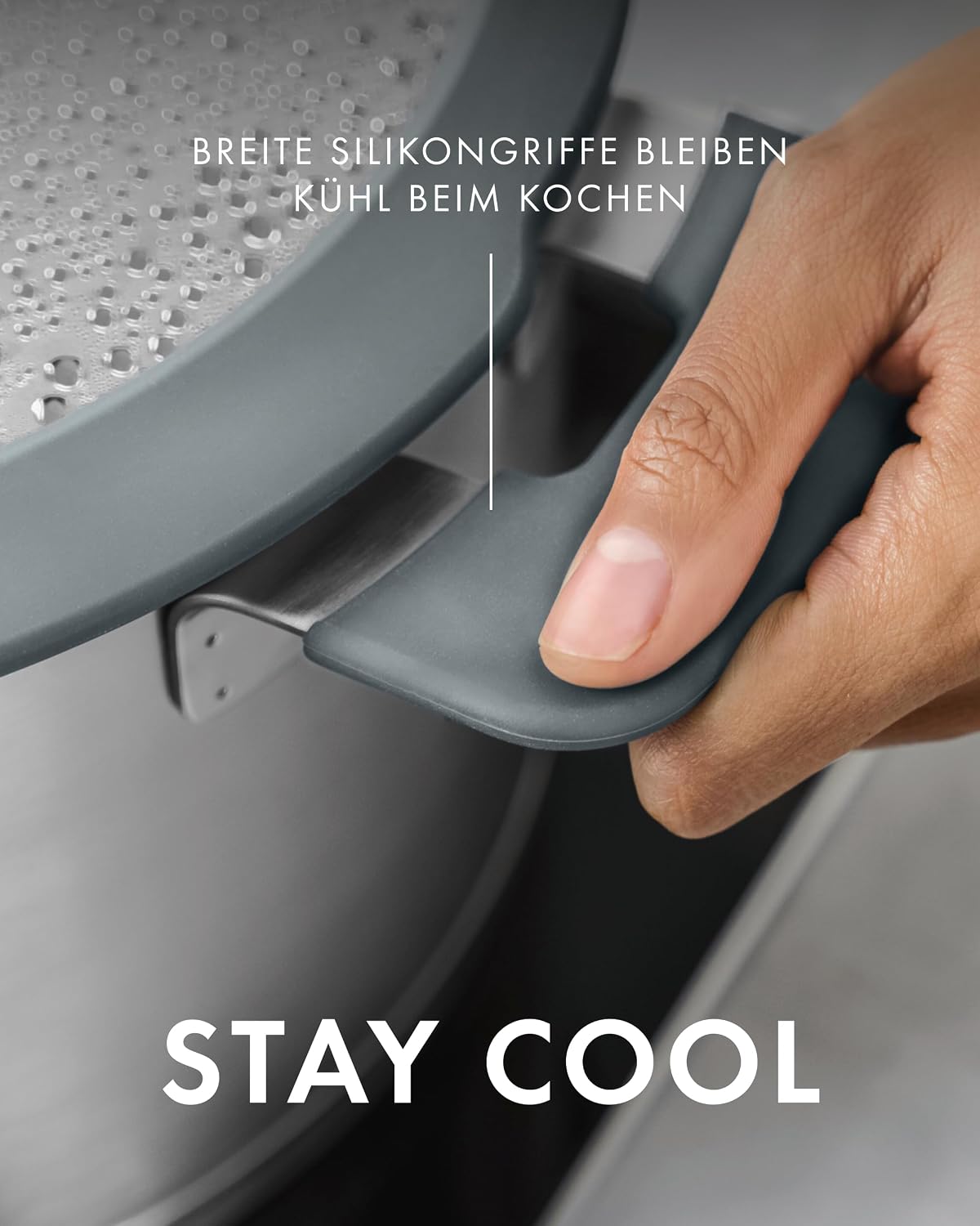 ZWILLING Simplify Kochtopf-Set 5-teilig, Integriertes Sieb, Induktion, Grau