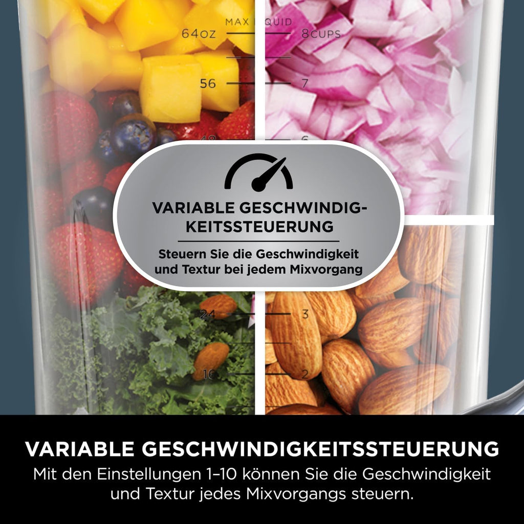 Ninja 2-in-1 Detect Power Mixer Pro & Single Serve, 1200W Mixer mit Krug
