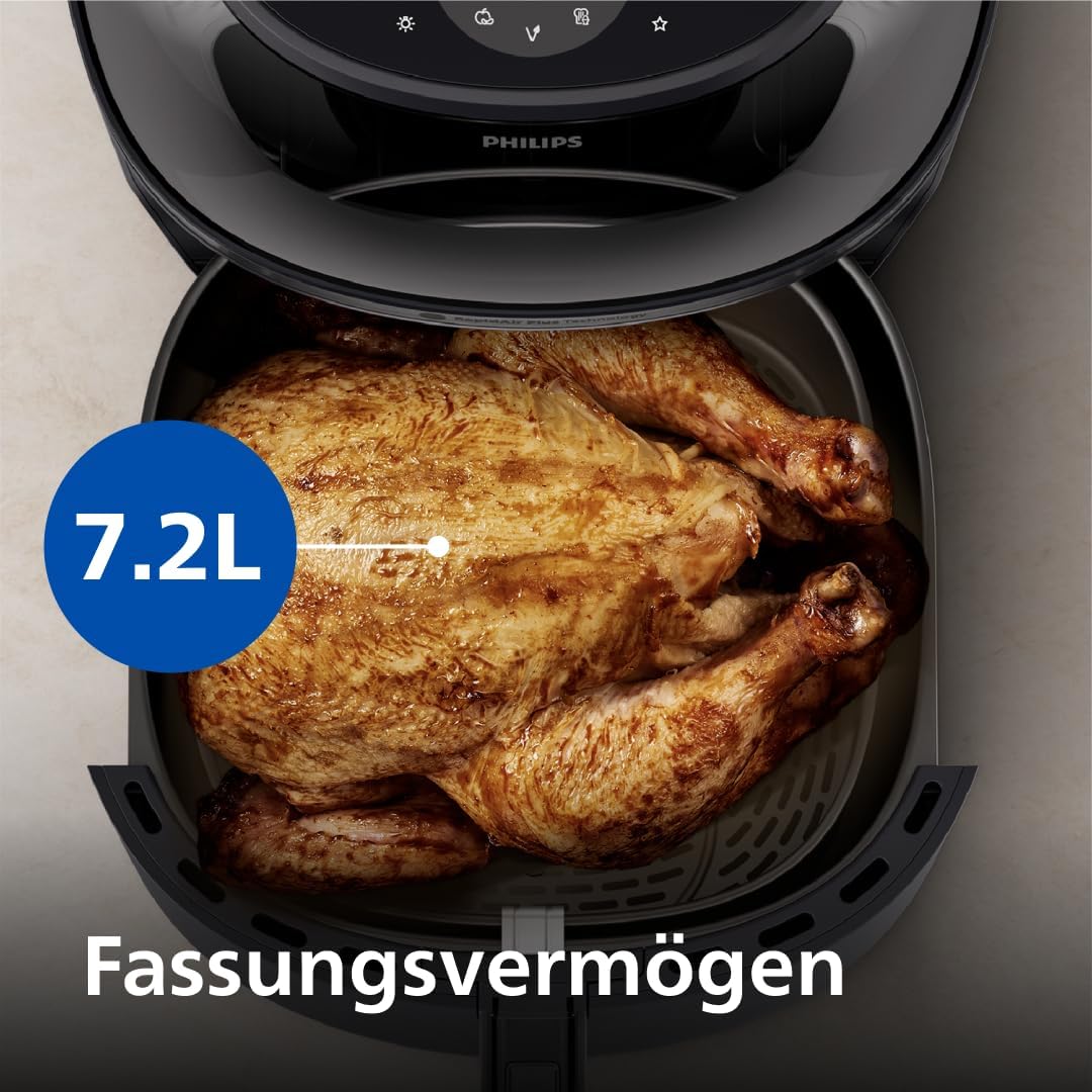 Philips Airfryer 3000 Serie Heißluftfritteuse, Schwarz, 7,2L