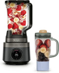Ninja CrushBOSS 2-in-1 Mixer, 1200 Watt, SmoothSense, 3 intelligente Voreinstellungen, XL Becher (2,1 l), BlendBOSS-Becher (710 ml) für unterwegs, zerkleinert Eis, Onyx, LB301EUBK