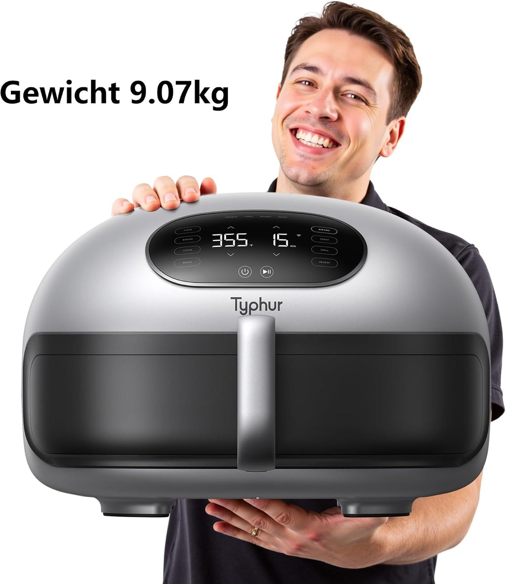 Typhur Dome 2 Heißluftfritteuse 5,3 L, 360° Doppelheizung, 30% Schneller