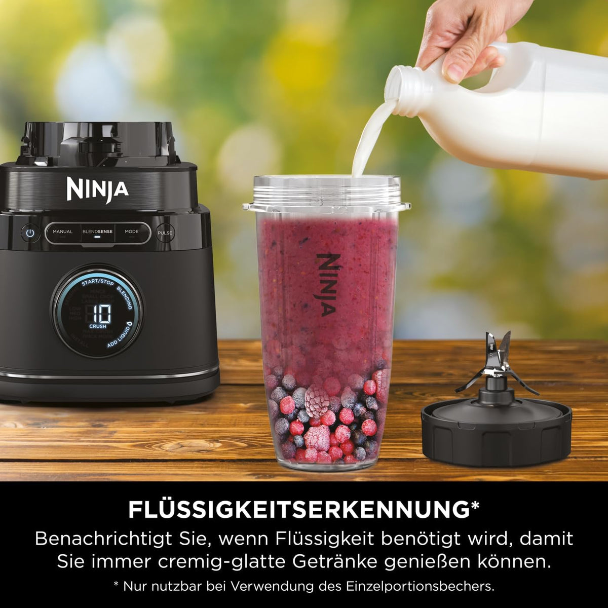Ninja 2-in-1 Detect Power Mixer Pro & Single Serve, 1200W Mixer mit Krug