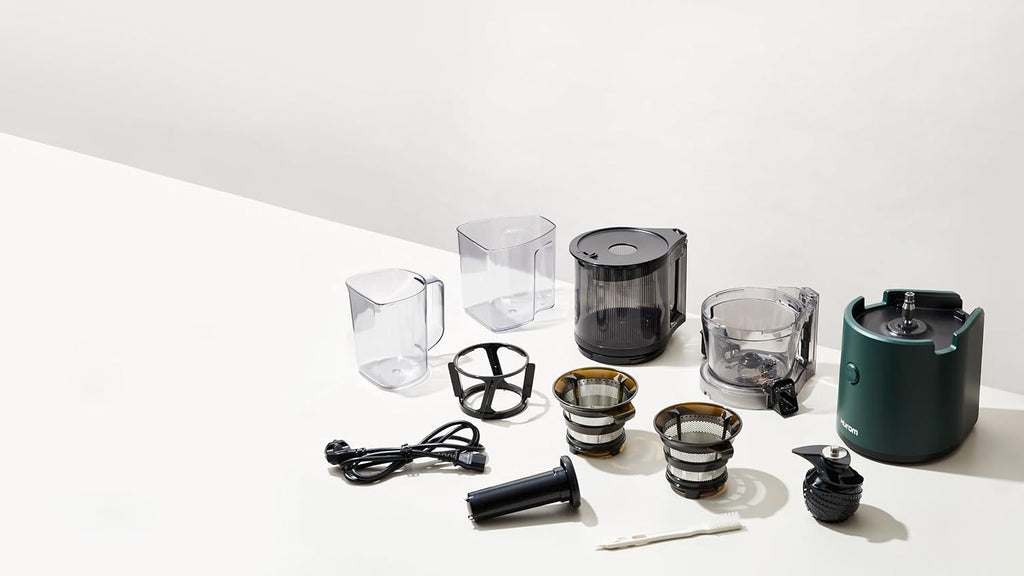 Hurom Slow Juicer | Entsafter Gemüse und Obst | H320N | Elektrische Kaltpresse | Ruhiger Motor | Leicht zu Reinigen mit Großem Behälter und Siebfilter 2L | 200 Watt | BPA Frei | Dunkelgrün