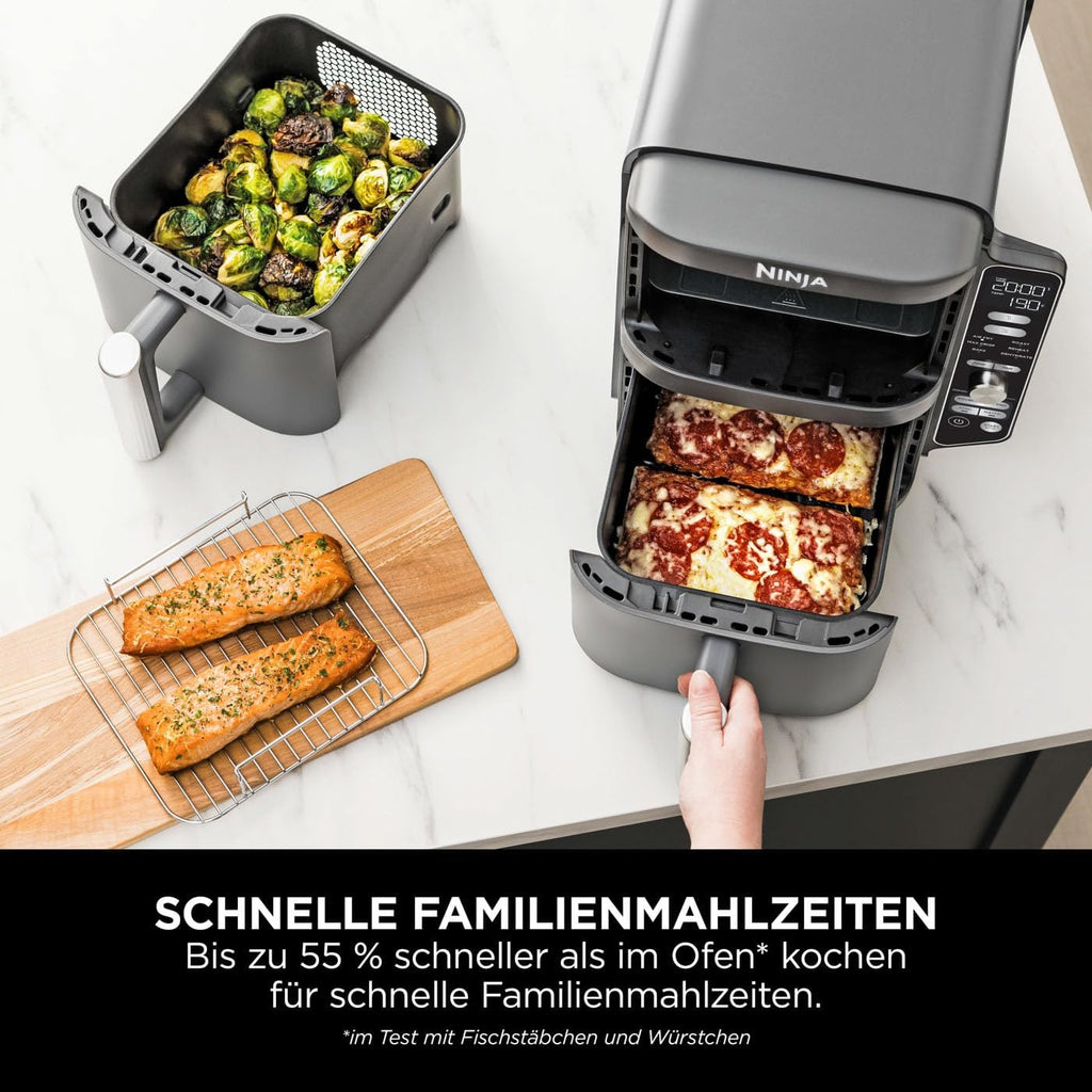 Ninja Double Stack XL Air Fryer Heißluftfritteuse, 9,5L Airfryer, SL400EU