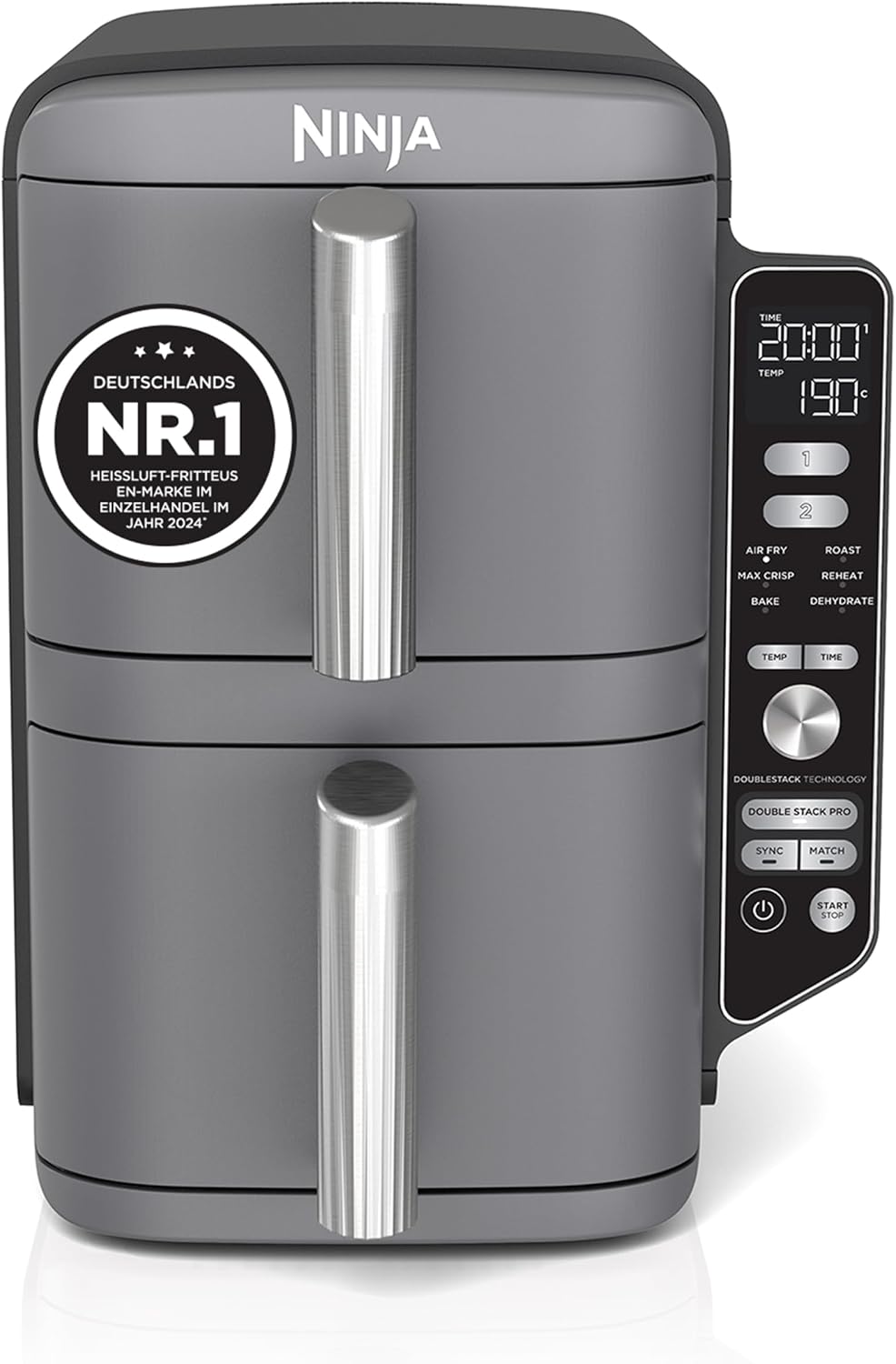 Ninja Double Stack XL Air Fryer Heißluftfritteuse, 9,5L Airfryer, SL400EU