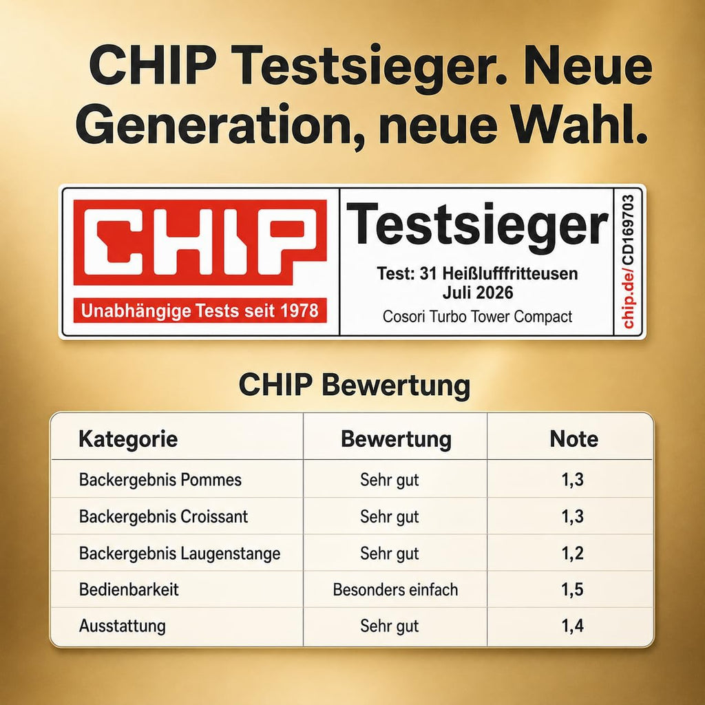 Cosori Airfryer, neue Generation 2026, Chip Testsieger, TurboBlaze-Tech
