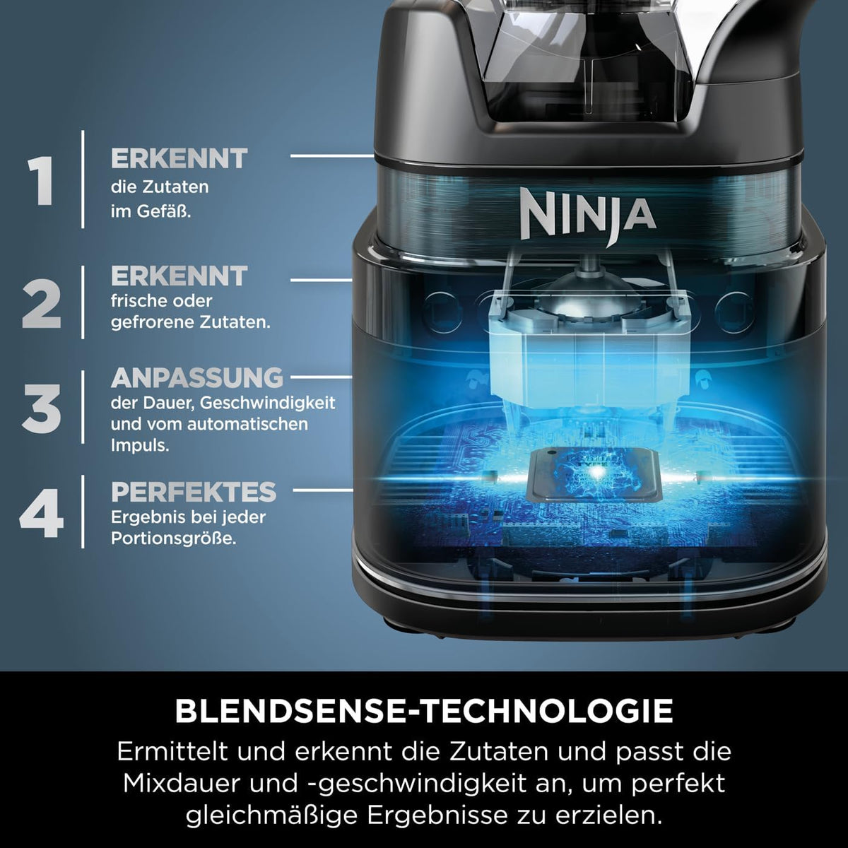 Ninja 2-in-1 Detect Power Mixer Pro & Single Serve, 1200W Mixer mit Krug