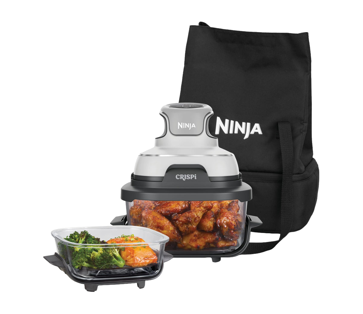 Ninja CRISPi tragbare Air fryer Heißluftfritteuse, 3,8 l, Stein FN101EUST