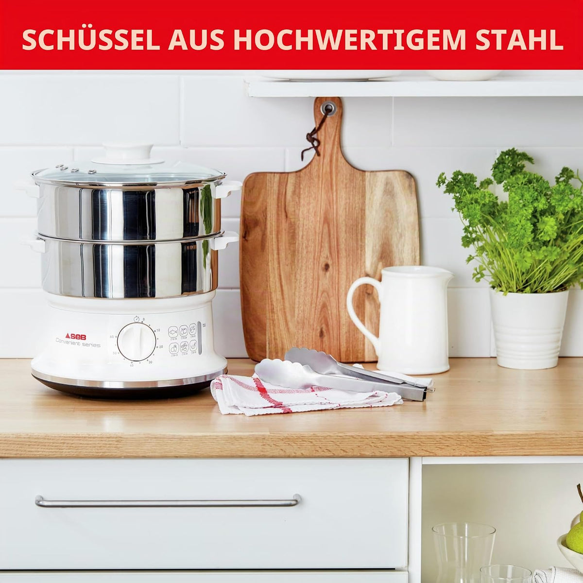 Seb VC145100 Dampfgarer, Edelstahl, 6 l