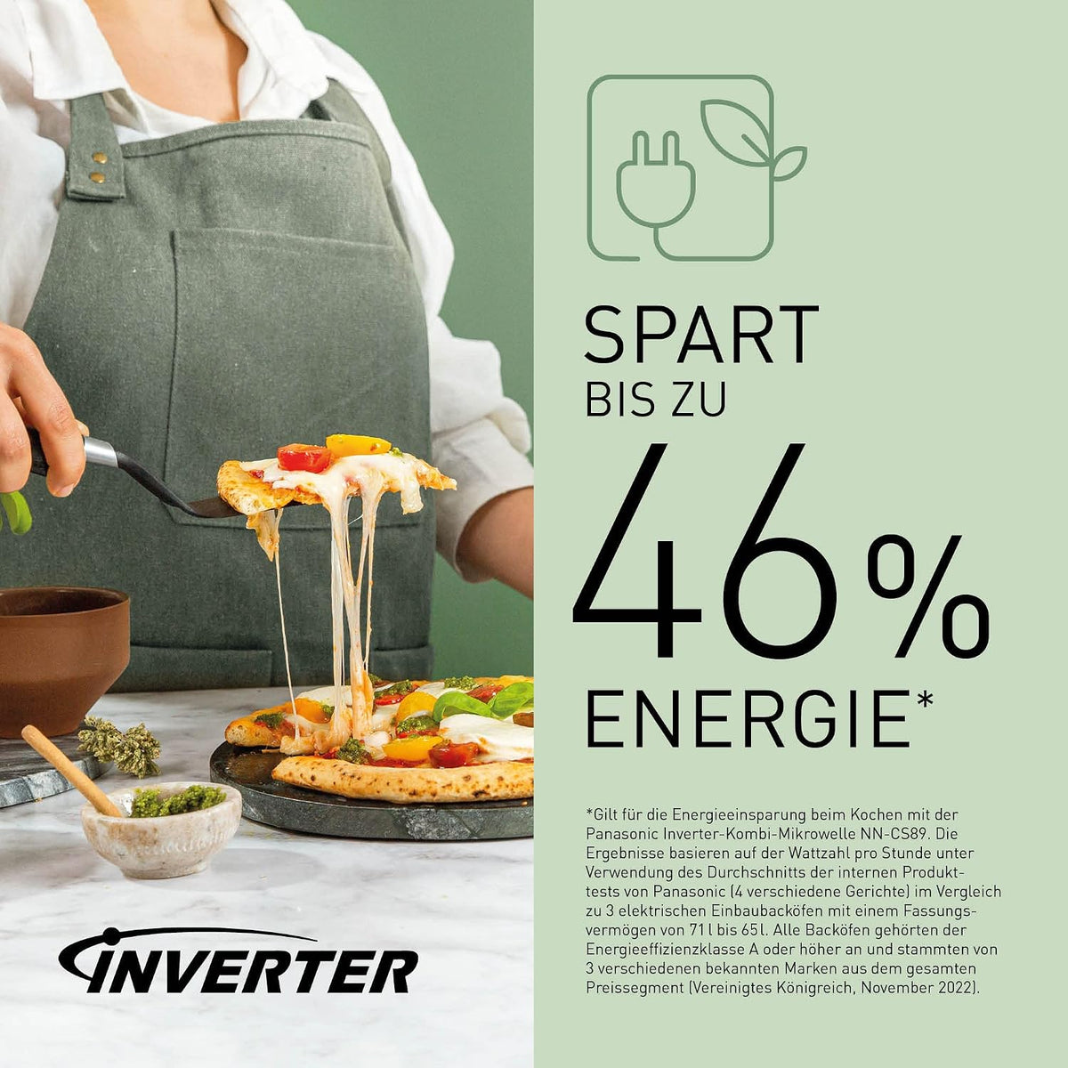 Panasonic NN-CS89LBGPG 4-in-1 Kombi-Mikrowelle, Dampfofen & Grill, 31 Liter, 1000 W, zwei Ebenen, Genius-Sensor, automatisches Aufwärmen, 36 Programme, einfache Reinigung, kompakt, Edelstahl