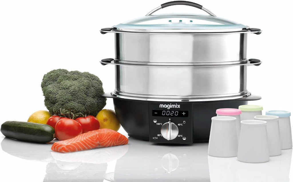 magimix Dampfgarer 1900 W,2 Ebenen 5,5 L, Edelstahl