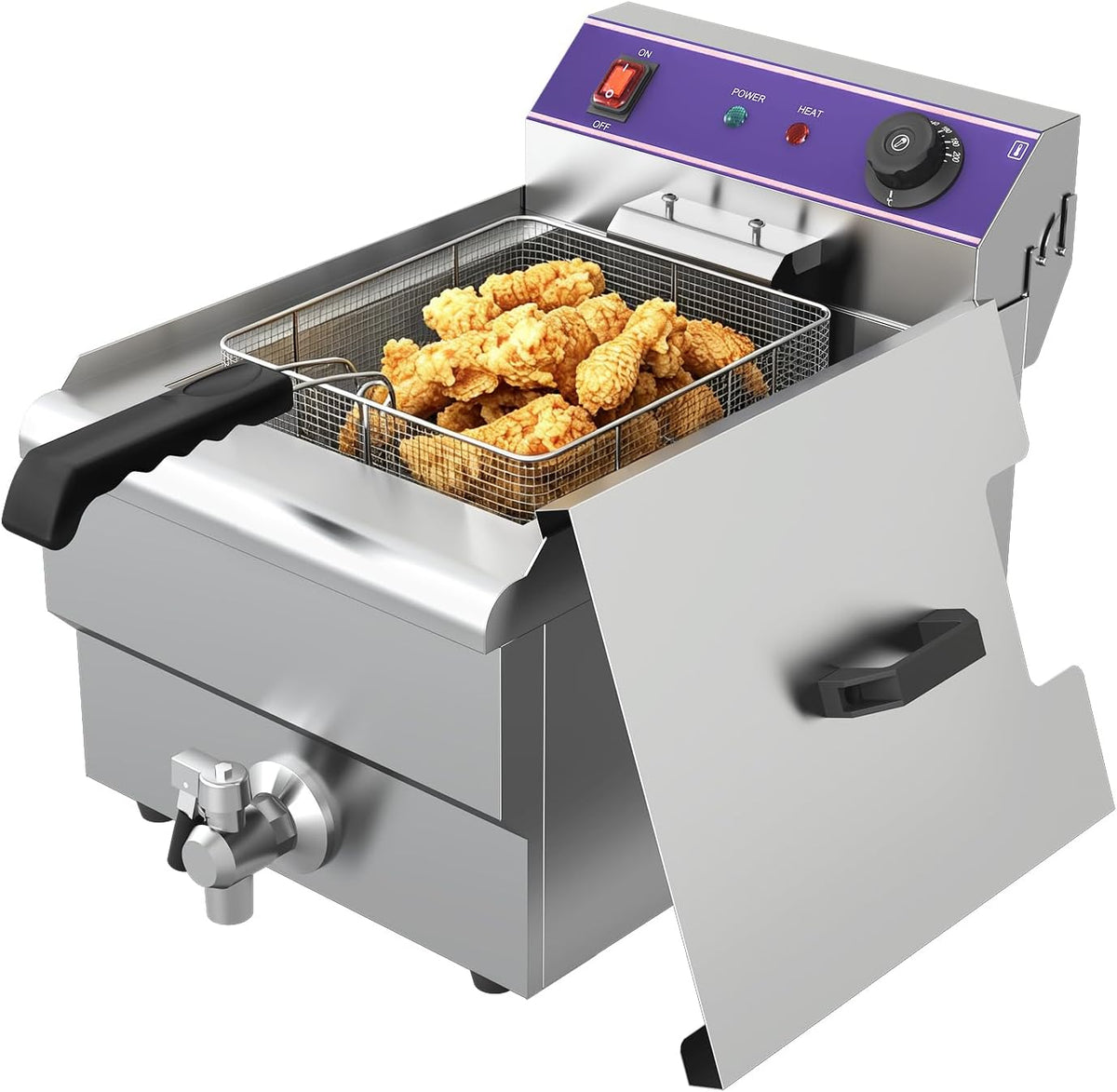 17L Elektrische Fritteuse Gastro Friteuse mit Ablasshahn