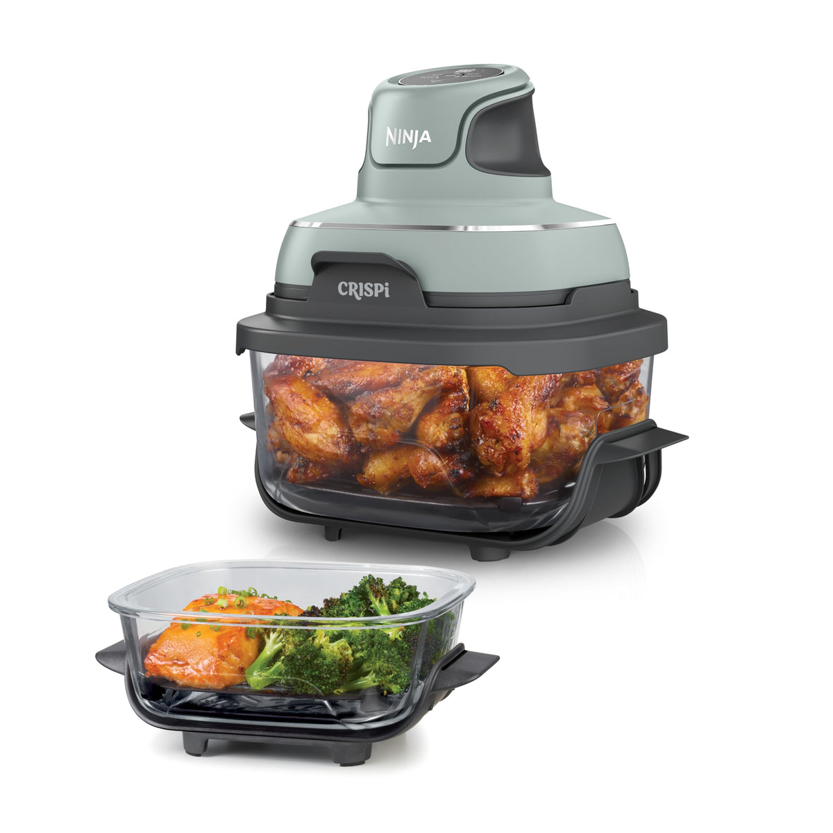 Ninja CRISPi tragbare Air fryer Heißluftfritteuse, 3,8 l, Stein FN101EUST