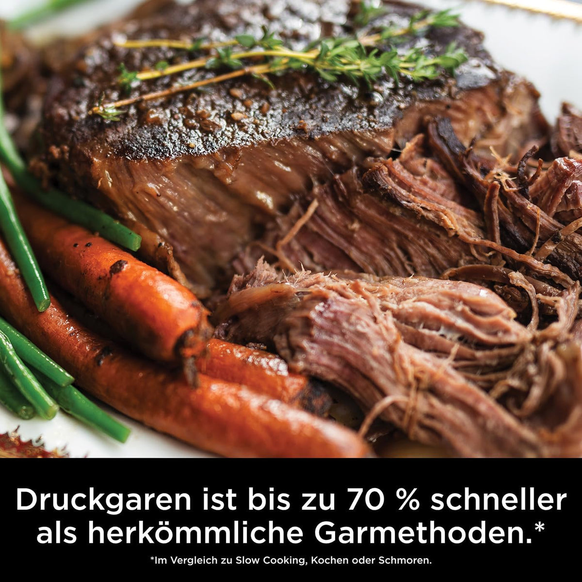 Ninja Foodi MAX Multikocher mit SmartLid, 7,5L, 12-in-1 Multicooker, Pressure Cooker Schnellkochen, Airfryer Heißluftfrittieren, Slow Cooker Langsamkochen, Edelstahl, OL650EU