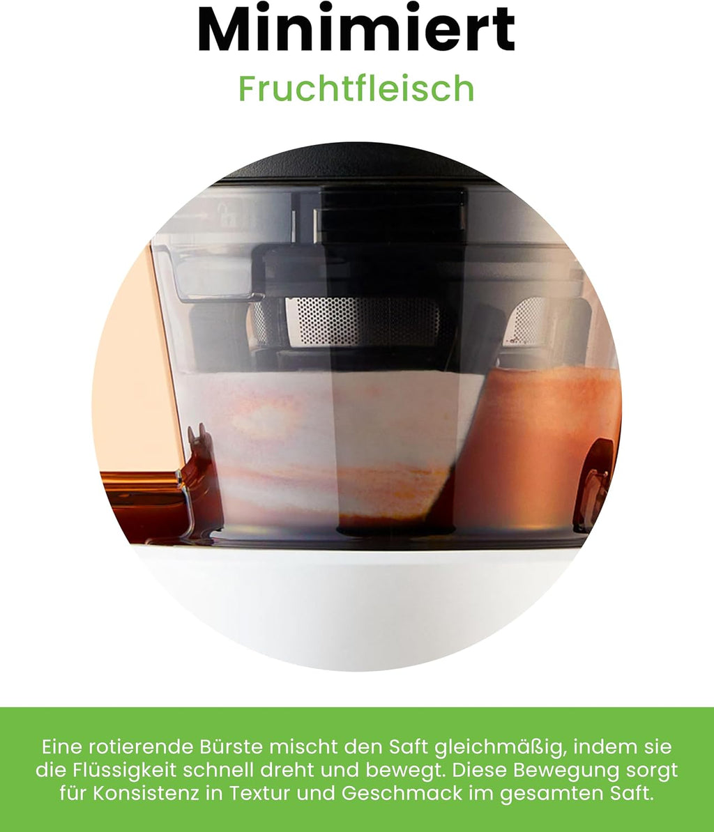 Hurom Slow Juicer | Entsafter Gemüse und Obst | H320N | Elektrische Kaltpresse | Ruhiger Motor | Leicht zu Reinigen mit Großem Behälter und Siebfilter 2L | 200 Watt | BPA Frei | Dunkelgrün