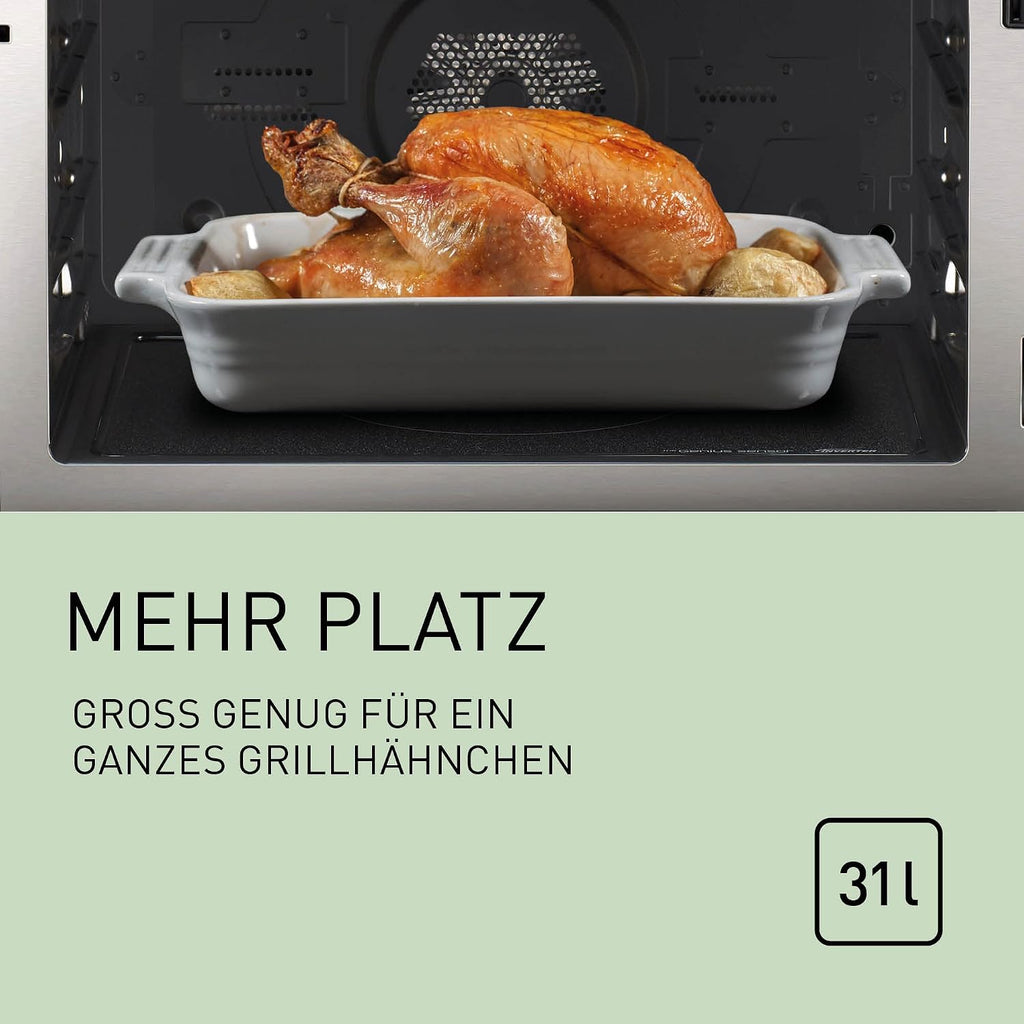 Panasonic NN-CS89LBGPG 4-in-1 Kombi-Mikrowelle, Dampfofen & Grill, 31 Liter, 1000 W, zwei Ebenen, Genius-Sensor, automatisches Aufwärmen, 36 Programme, einfache Reinigung, kompakt, Edelstahl