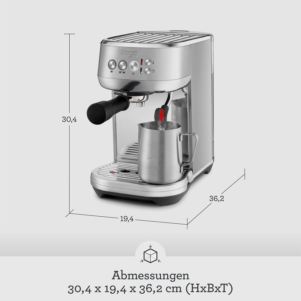 Sage The Bambino Plus, Kompakte Kaffeemaschine, Schwarzer Trüffel