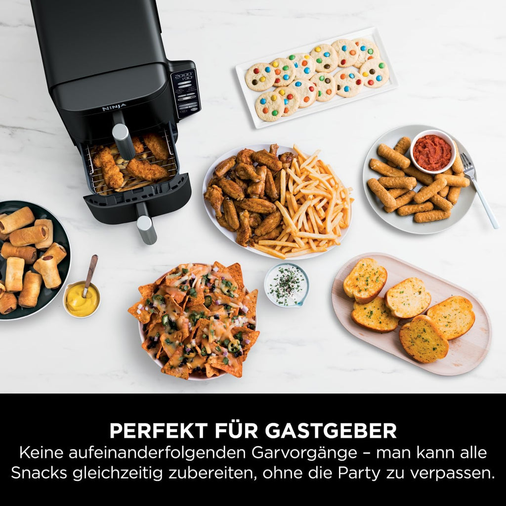 Ninja Double Stack Heißluftfritteuse, 6 Portionen, Schwarz SL300EU