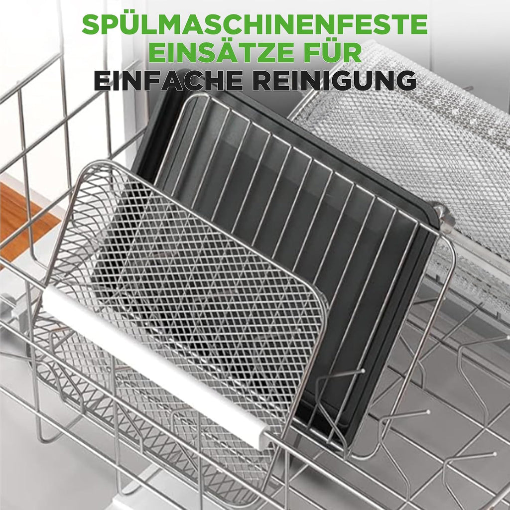 NutriChef Heißluftfritteuse 26 Liter Airfryer Ofen mit Drehspieß