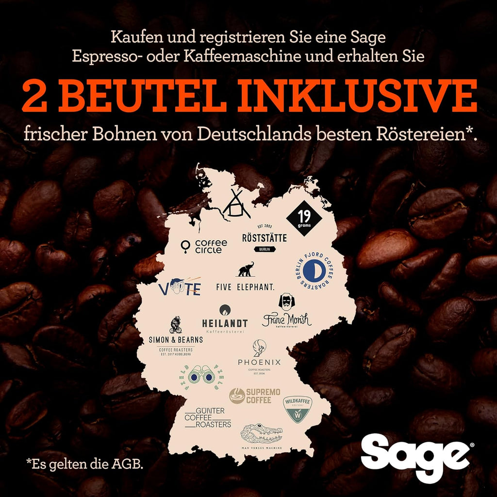 Sage The Bambino Plus, Kompakte Kaffeemaschine, Schwarzer Trüffel