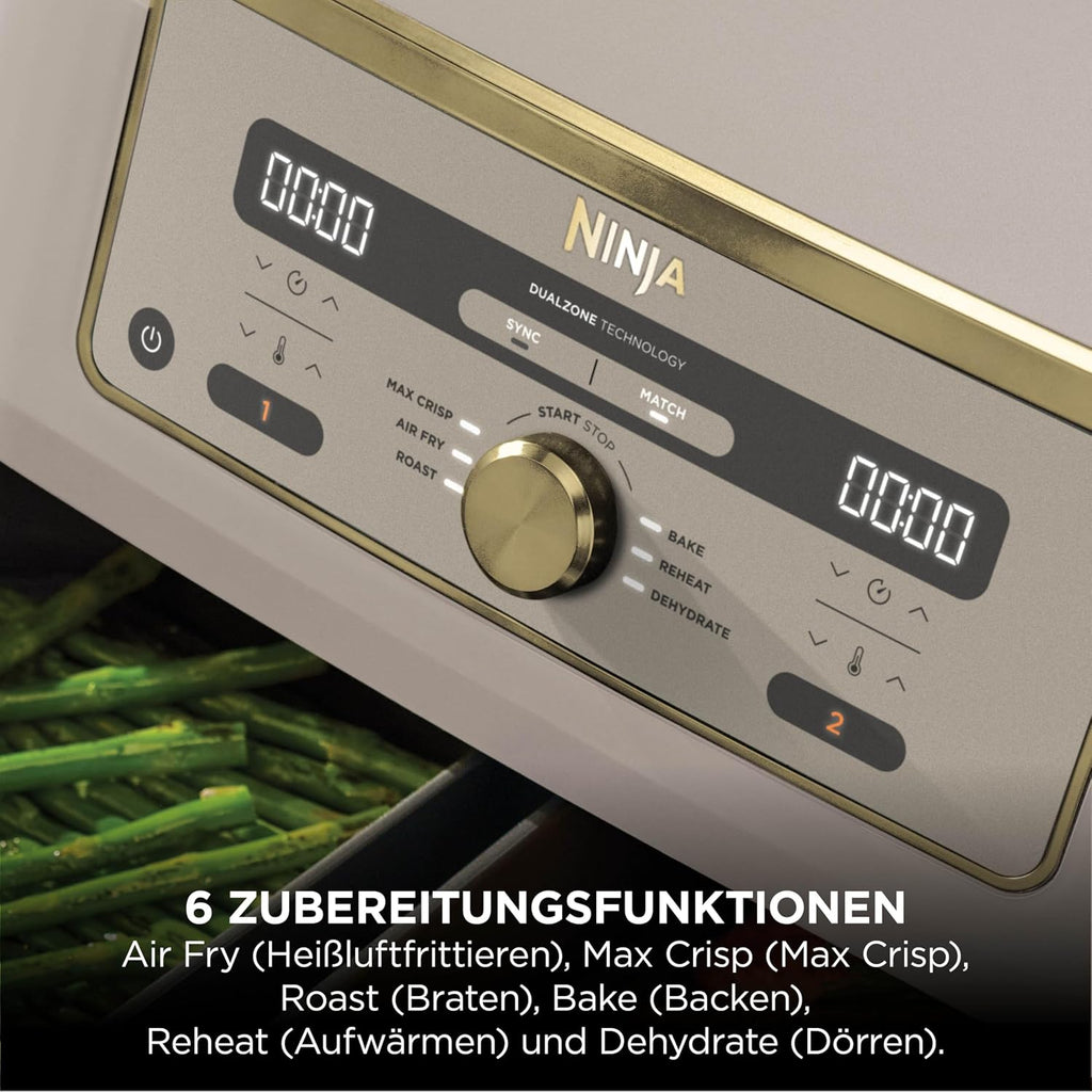 Ninja Dual Zone Digital Air Fryer, 2 Schubladen, 6-in-1, Heißluftfritteuse