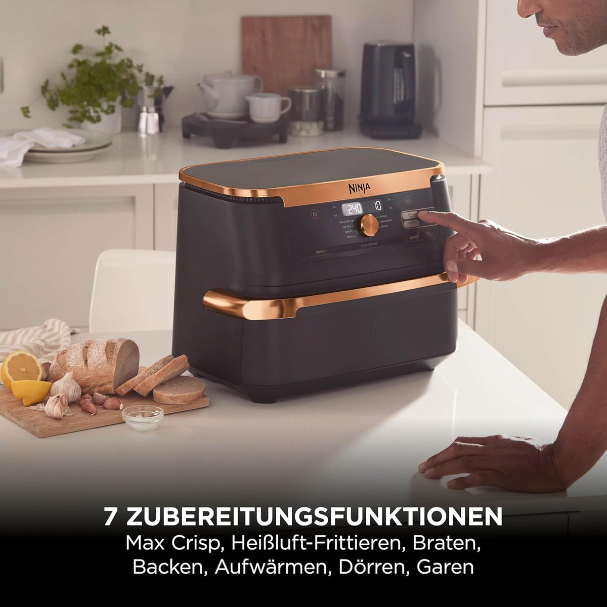 Ninja Foodi FlexDrawer Dual Zone Heißluftfritteuse AF500EUCP