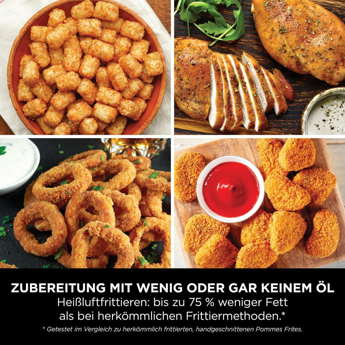 Ninja Double Stack Heißluftfritteuse, 6 Portionen, Schwarz SL300EU