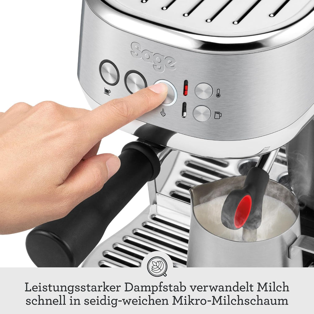 Sage The Bambino Plus, Kompakte Kaffeemaschine, Schwarzer Trüffel