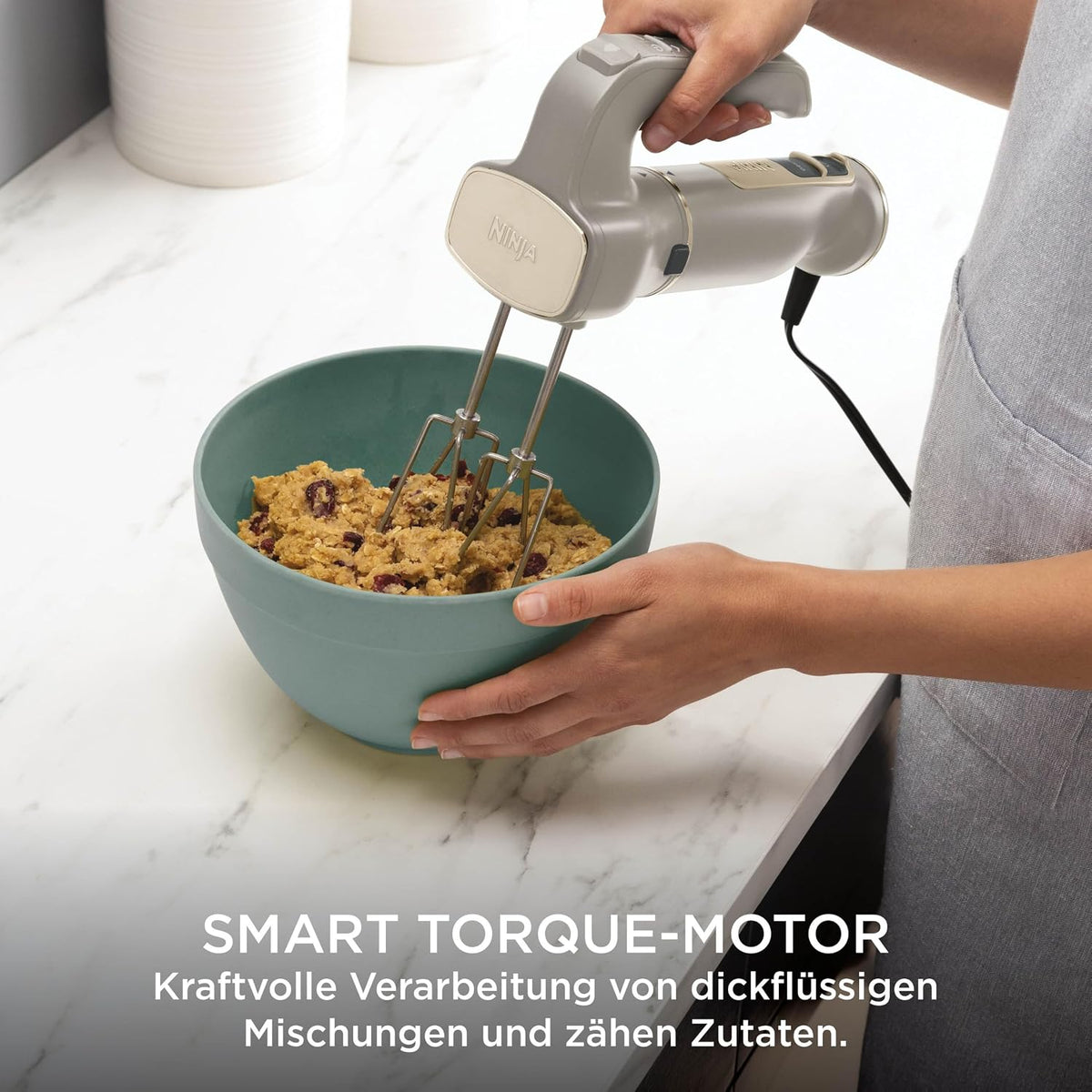 Ninja Foodi 3-in-1 Stabmixer, Handmixer & Zerkleinerer, Stufenweise Anlauf