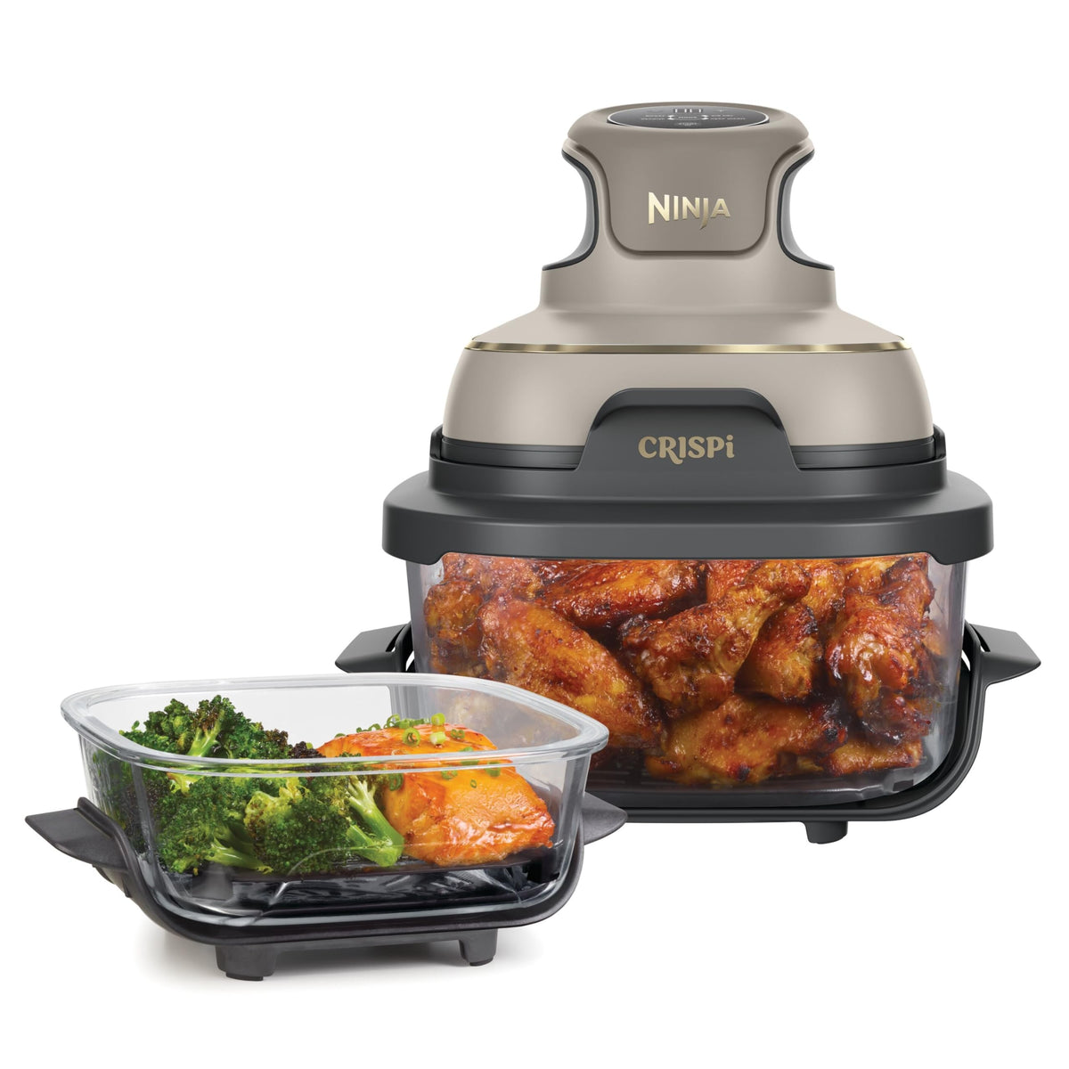 Ninja CRISPi tragbare Air fryer Heißluftfritteuse, 3,8 l, Stein FN101EUST