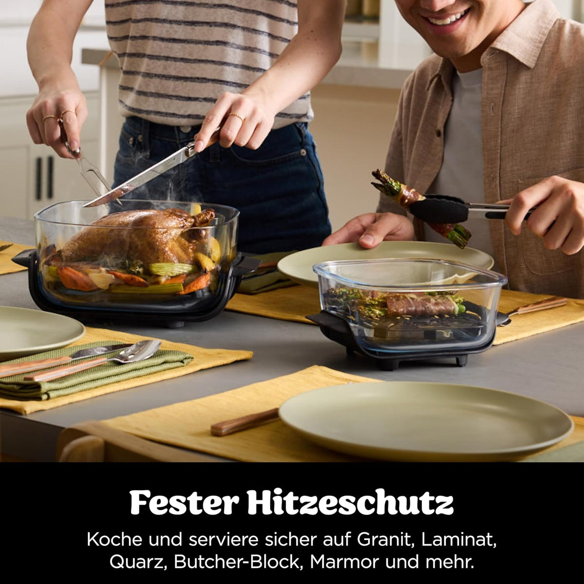 Ninja CRISPi tragbare Air fryer Heißluftfritteuse, 3,8 l, Stein FN101EUST
