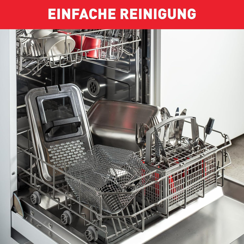 Tefal Oleoclean Pro Fritteuse 3,5L für knusprige Pommes, 2300W Edelstahl Friteuse mit Öl-Filterung, Herausnehmbarer Ölbehälter 1,2kg, Timer & Thermostat, Spülmaschinenfest, Schwarz/Edelstahl