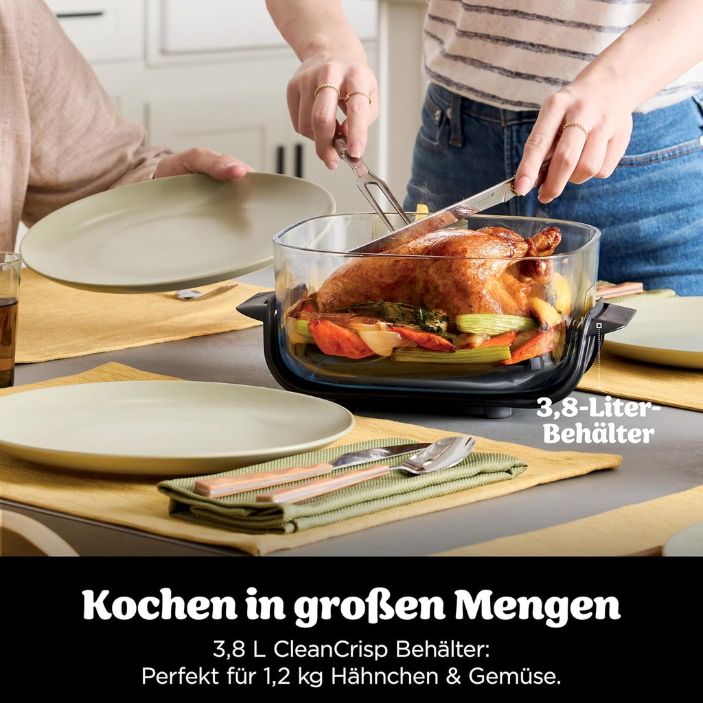 Ninja CRISPi tragbare Air fryer Heißluftfritteuse, 3,8 l, Stein FN101EUST