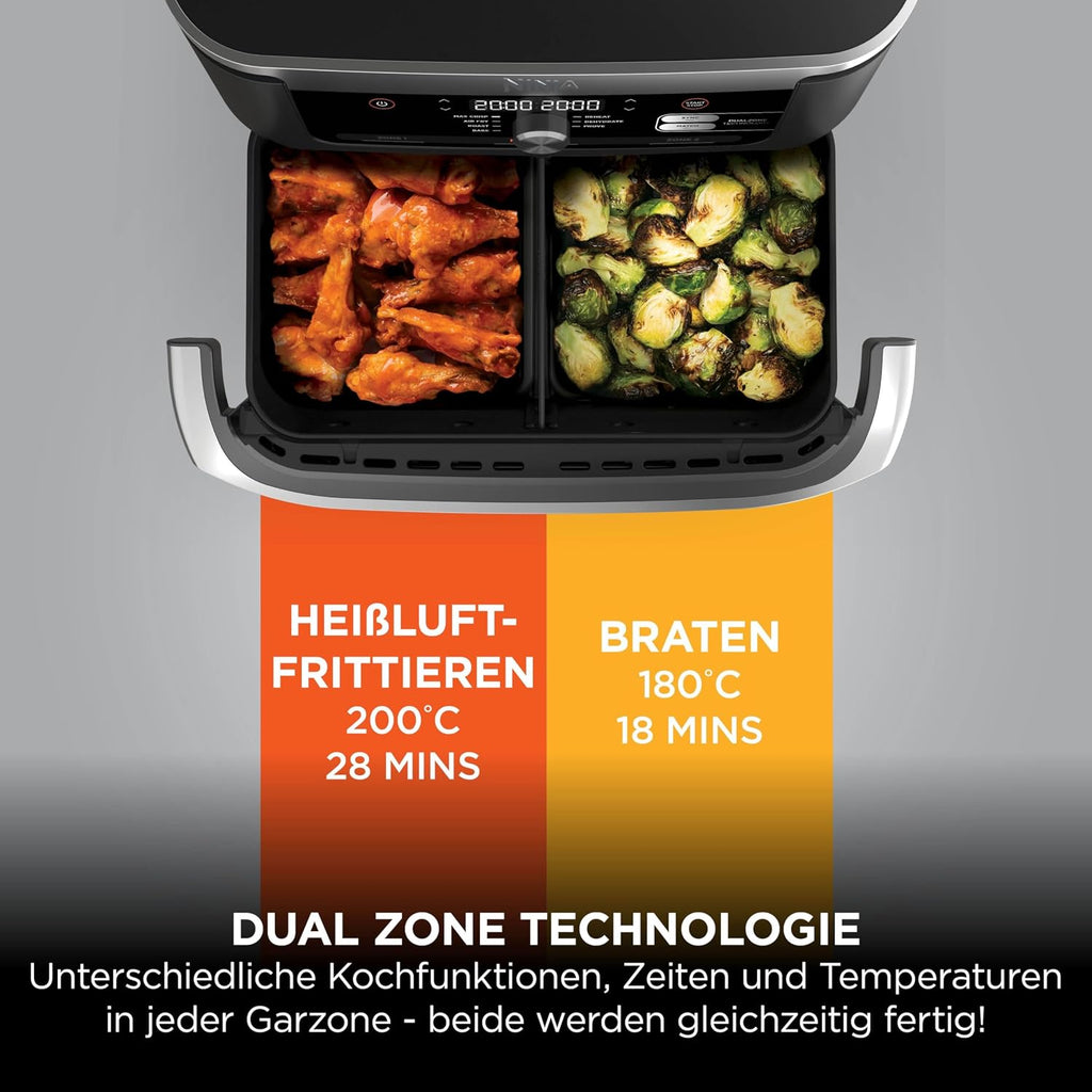 Ninja Foodi FlexDrawer Dual Zone Heißluftfritteuse AF500EUCP