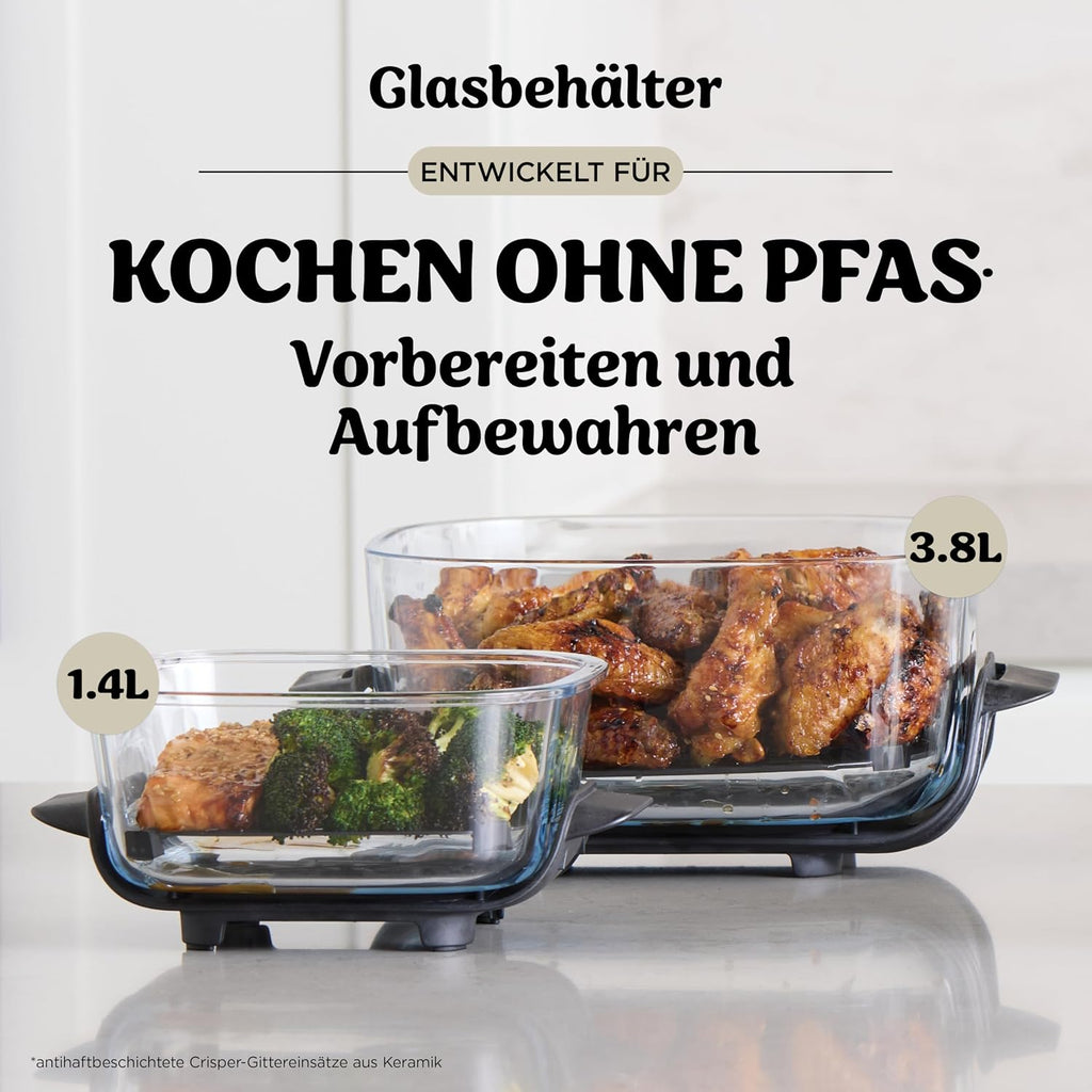Ninja CRISPi tragbare Air fryer Heißluftfritteuse, 3,8 l, Stein FN101EUST